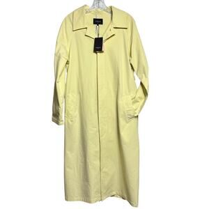 NWT FRNCH Anthropologie Sanne Jacket Trenchcoat Butter Yellow L (2890)
